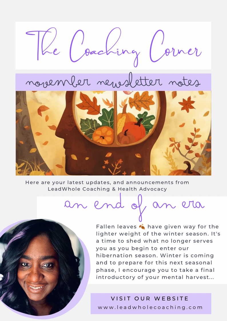 The Coaching Corner November Newsletter